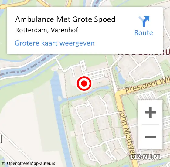 Locatie op kaart van de 112 melding: Ambulance Met Grote Spoed Naar Rotterdam, Varenhof op 26 april 2024 02:26