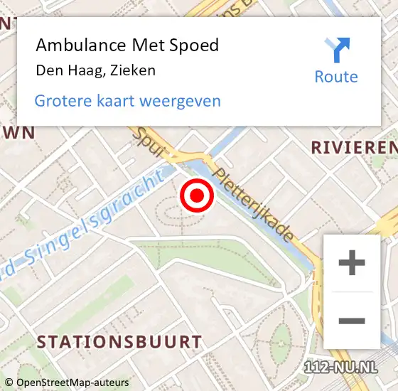 Locatie op kaart van de 112 melding: Ambulance Met Spoed Naar Den Haag, Zieken op 26 april 2024 03:09