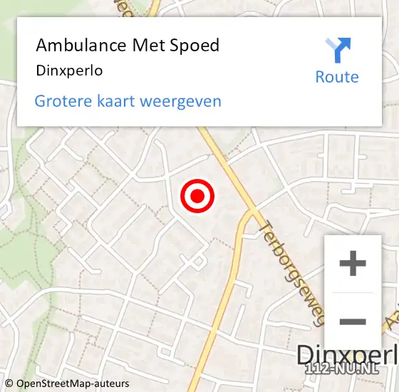 Locatie op kaart van de 112 melding: Ambulance Met Spoed Naar Dinxperlo op 26 april 2024 04:49