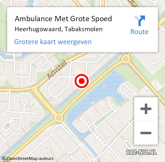 Locatie op kaart van de 112 melding: Ambulance Met Grote Spoed Naar Heerhugowaard, Tabaksmolen op 26 april 2024 05:54