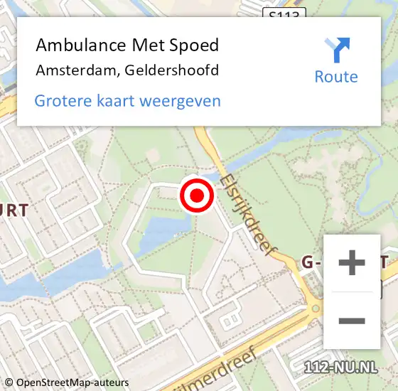 Locatie op kaart van de 112 melding: Ambulance Met Spoed Naar Amsterdam, Geldershoofd op 26 april 2024 07:53