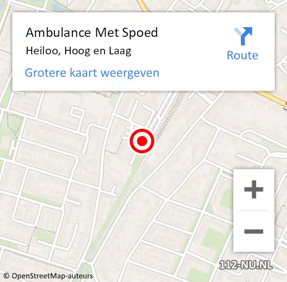 Locatie op kaart van de 112 melding: Ambulance Met Spoed Naar Heiloo, Hoog en Laag op 26 april 2024 08:09