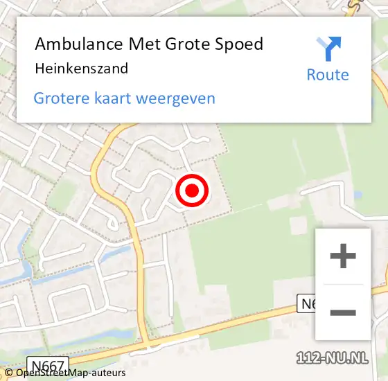 Locatie op kaart van de 112 melding: Ambulance Met Grote Spoed Naar Heinkenszand op 26 april 2024 08:34