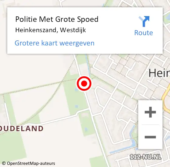 Locatie op kaart van de 112 melding: Politie Met Grote Spoed Naar Heinkenszand, Westdijk op 26 april 2024 08:35