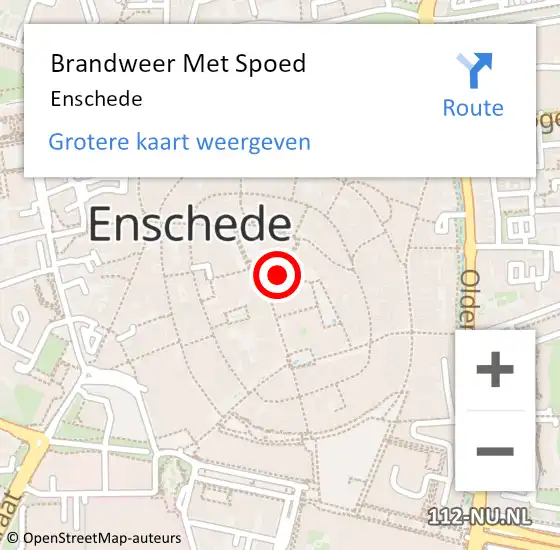Locatie op kaart van de 112 melding: Brandweer Met Spoed Naar Enschede op 26 april 2024 08:51