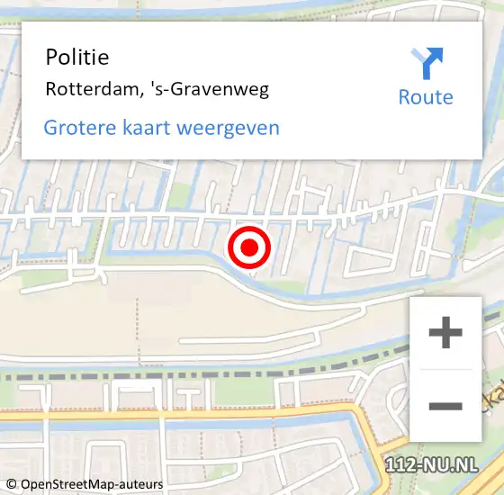 Locatie op kaart van de 112 melding: Politie Rotterdam, 's-Gravenweg op 26 april 2024 09:10