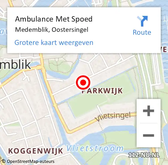 Locatie op kaart van de 112 melding: Ambulance Met Spoed Naar Medemblik, Oostersingel op 26 april 2024 09:45