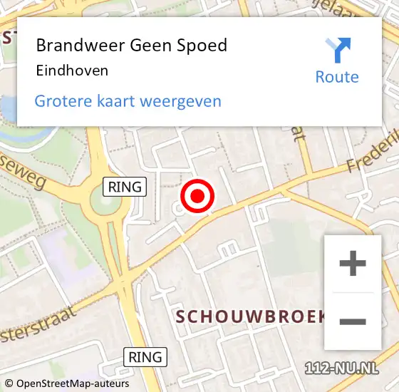 Locatie op kaart van de 112 melding: Brandweer Geen Spoed Naar Eindhoven op 26 april 2024 09:47