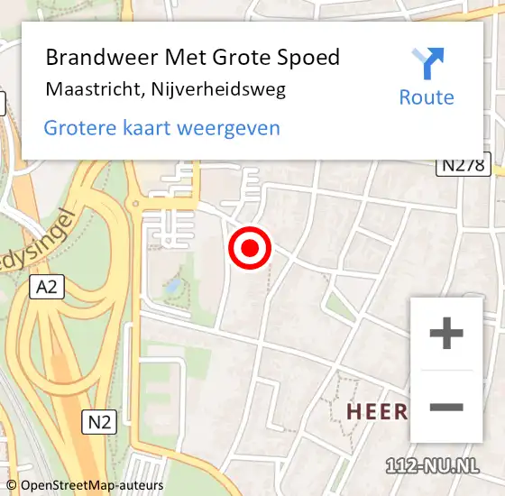 Locatie op kaart van de 112 melding: Brandweer Met Grote Spoed Naar Maastricht, Nijverheidsweg op 26 april 2024 09:57