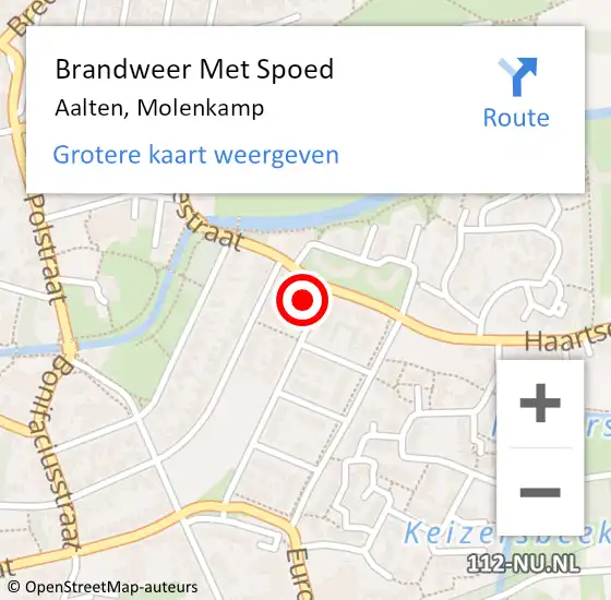 Locatie op kaart van de 112 melding: Brandweer Met Spoed Naar Aalten, Molenkamp op 26 april 2024 10:23