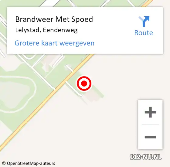 Locatie op kaart van de 112 melding: Brandweer Met Spoed Naar Lelystad, Eendenweg op 26 april 2024 10:43