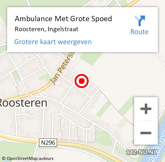 Locatie op kaart van de 112 melding: Ambulance Met Grote Spoed Naar Roosteren, Ingelstraat op 26 april 2024 10:46