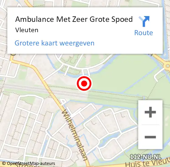 Locatie op kaart van de 112 melding: Ambulance Met Zeer Grote Spoed Naar Vleuten op 26 april 2024 11:21