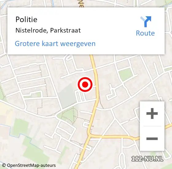 Locatie op kaart van de 112 melding: Politie Nistelrode, Parkstraat op 26 april 2024 11:55