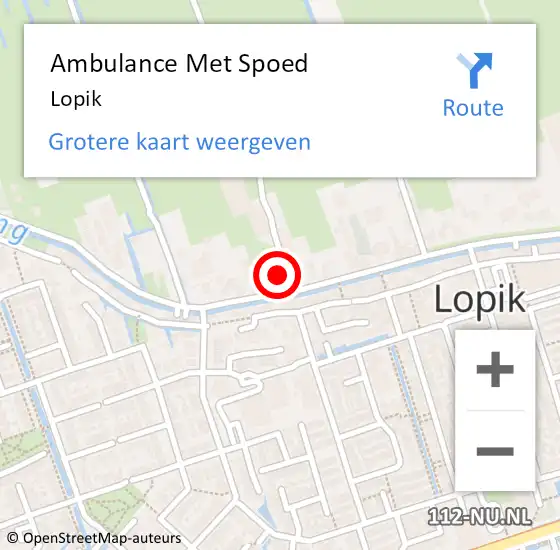 Locatie op kaart van de 112 melding: Ambulance Met Spoed Naar Lopik op 26 april 2024 12:19