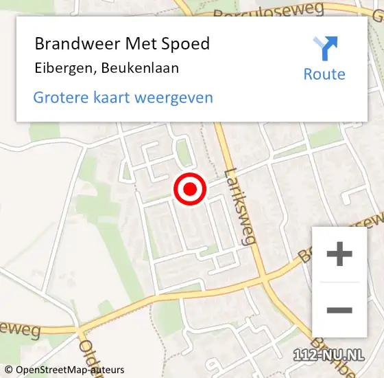 Locatie op kaart van de 112 melding: Brandweer Met Spoed Naar Eibergen, Beukenlaan op 26 april 2024 12:23