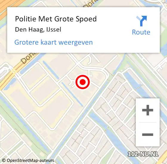 Locatie op kaart van de 112 melding: Politie Met Grote Spoed Naar Den Haag, IJssel op 26 april 2024 12:23
