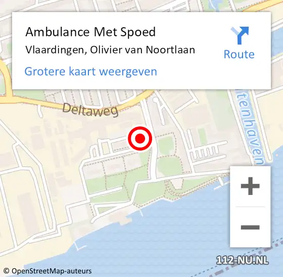 Locatie op kaart van de 112 melding: Ambulance Met Spoed Naar Vlaardingen, Olivier van Noortlaan op 26 april 2024 12:26