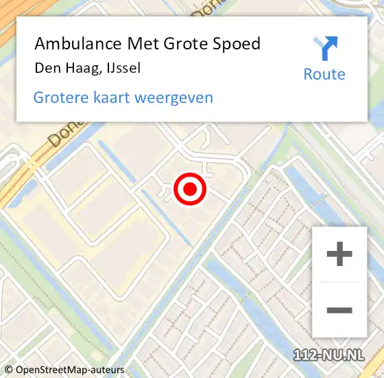 Locatie op kaart van de 112 melding: Ambulance Met Grote Spoed Naar Den Haag, IJssel op 26 april 2024 12:26