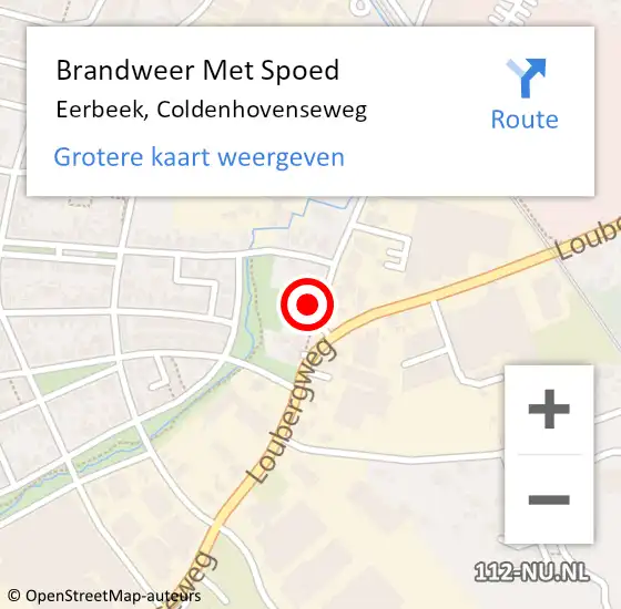 Locatie op kaart van de 112 melding: Brandweer Met Spoed Naar Eerbeek, Coldenhovenseweg op 26 april 2024 12:42