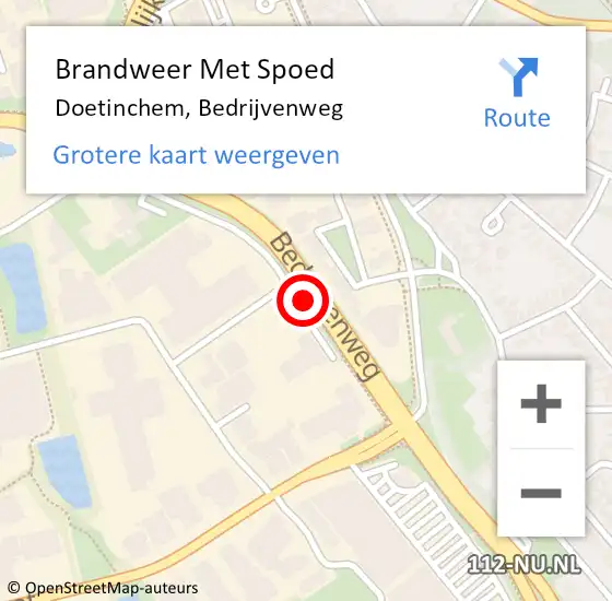 Locatie op kaart van de 112 melding: Brandweer Met Spoed Naar Doetinchem, Bedrijvenweg op 26 april 2024 12:52