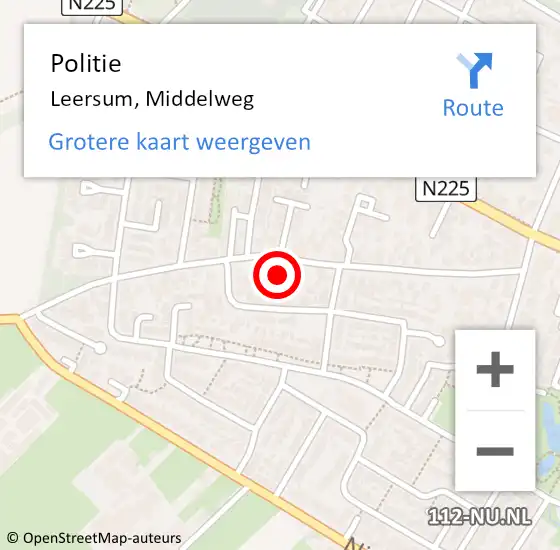 Locatie op kaart van de 112 melding: Politie Leersum, Middelweg op 26 april 2024 12:54