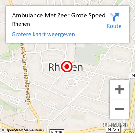 Locatie op kaart van de 112 melding: Ambulance Met Zeer Grote Spoed Naar Rhenen op 26 april 2024 13:35