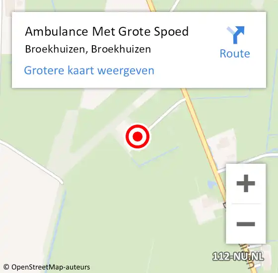 Locatie op kaart van de 112 melding: Ambulance Met Grote Spoed Naar Broekhuizen, Broekhuizen op 26 april 2024 13:49