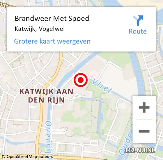 Locatie op kaart van de 112 melding: Brandweer Met Spoed Naar Katwijk, Vogelwei op 26 april 2024 14:32