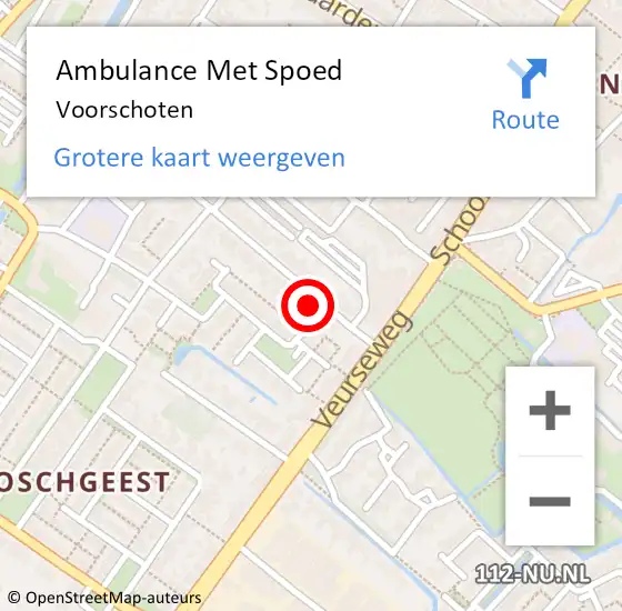 Locatie op kaart van de 112 melding: Ambulance Met Spoed Naar Voorschoten op 26 april 2024 14:39