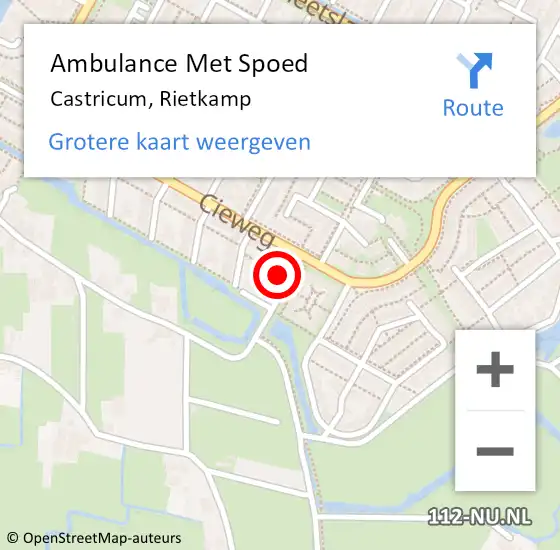 Locatie op kaart van de 112 melding: Ambulance Met Spoed Naar Castricum, Rietkamp op 26 april 2024 14:48