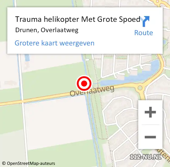 Locatie op kaart van de 112 melding: Trauma helikopter Met Grote Spoed Naar Drunen, Overlaatweg op 26 april 2024 14:55