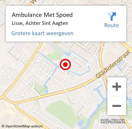 Locatie op kaart van de 112 melding: Ambulance Met Spoed Naar Lisse, Achter Sint Aagten op 26 april 2024 15:15