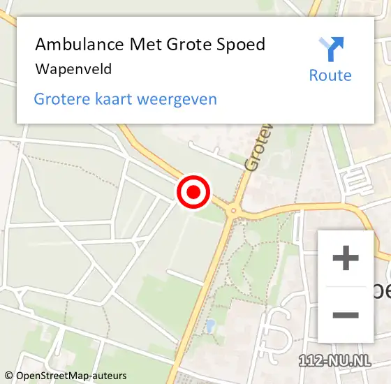 Locatie op kaart van de 112 melding: Ambulance Met Grote Spoed Naar Wapenveld op 26 april 2024 15:39