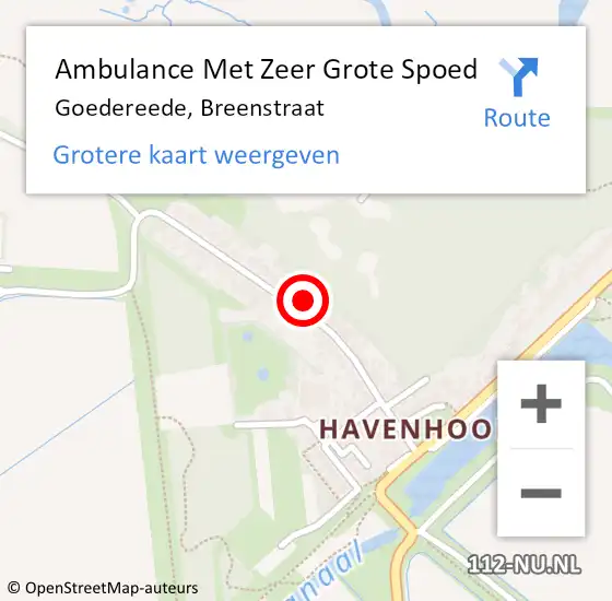 Locatie op kaart van de 112 melding: Ambulance Met Zeer Grote Spoed Naar Goedereede, Breenstraat op 26 april 2024 15:53