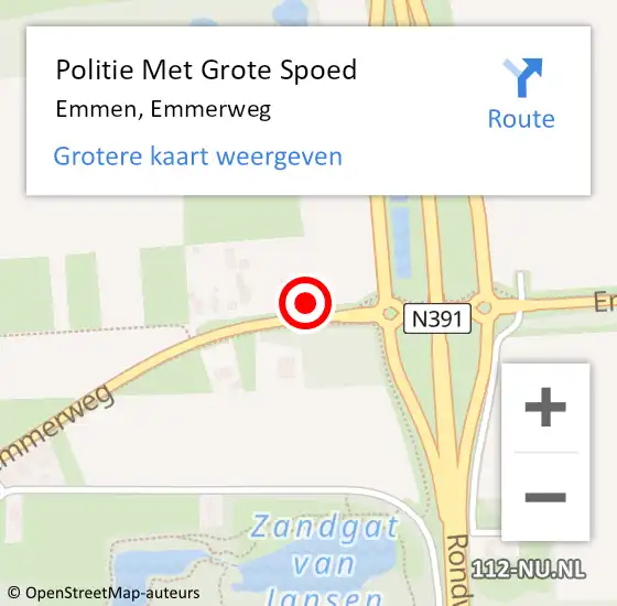 Locatie op kaart van de 112 melding: Politie Met Grote Spoed Naar Emmen, Emmerweg op 26 april 2024 16:00