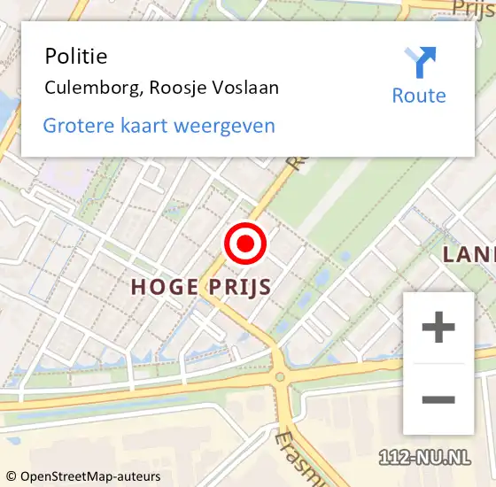 Locatie op kaart van de 112 melding: Politie Culemborg, Roosje Voslaan op 26 april 2024 16:23
