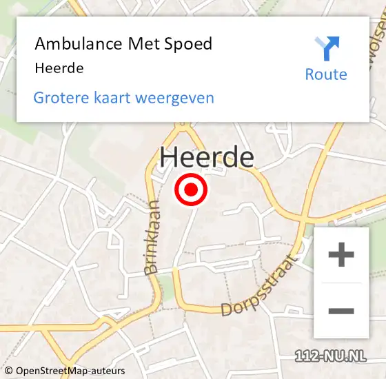 Locatie op kaart van de 112 melding: Ambulance Met Spoed Naar Heerde op 26 april 2024 16:58