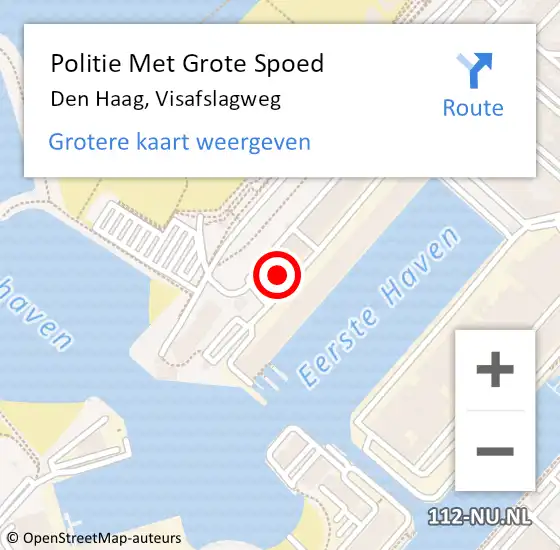Locatie op kaart van de 112 melding: Politie Met Grote Spoed Naar Den Haag, Visafslagweg op 26 april 2024 17:26