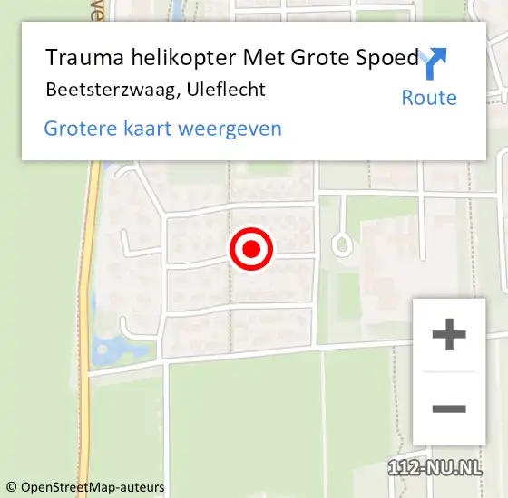 Locatie op kaart van de 112 melding: Trauma helikopter Met Grote Spoed Naar Beetsterzwaag, Uleflecht op 26 april 2024 17:49