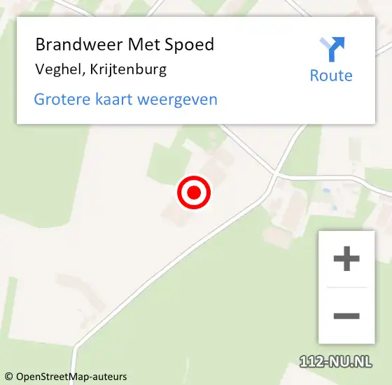 Locatie op kaart van de 112 melding: Brandweer Met Spoed Naar Veghel, Krijtenburg op 26 april 2024 17:56