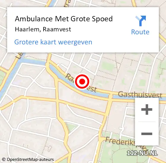 Locatie op kaart van de 112 melding: Ambulance Met Grote Spoed Naar Haarlem, Raamvest op 26 april 2024 18:23