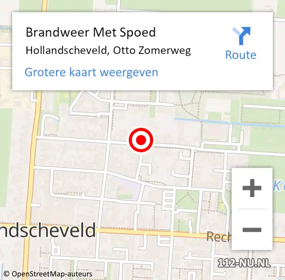 Locatie op kaart van de 112 melding: Brandweer Met Spoed Naar Hollandscheveld, Otto Zomerweg op 26 april 2024 19:04