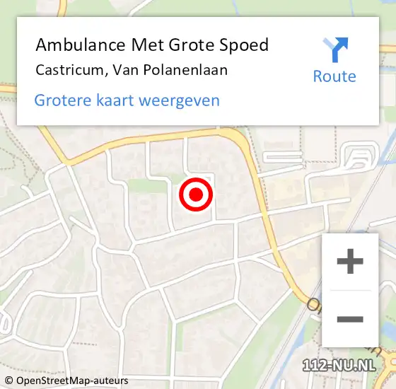Locatie op kaart van de 112 melding: Ambulance Met Grote Spoed Naar Castricum, Van Polanenlaan op 26 april 2024 19:16