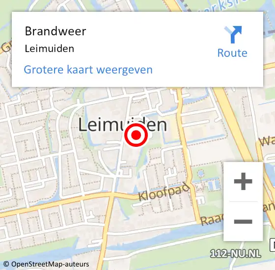 Locatie op kaart van de 112 melding: Brandweer Leimuiden op 26 april 2024 21:52
