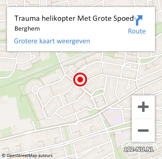 Locatie op kaart van de 112 melding: Trauma helikopter Met Grote Spoed Naar Berghem op 26 april 2024 21:56