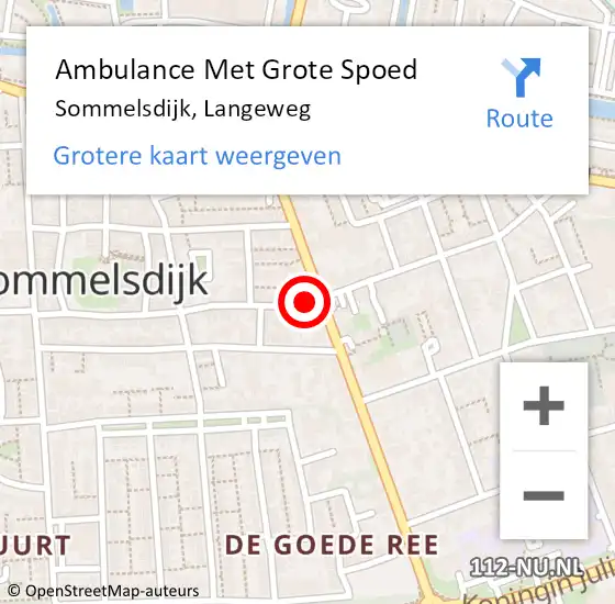 Locatie op kaart van de 112 melding: Ambulance Met Grote Spoed Naar Sommelsdijk, Langeweg op 26 april 2024 21:58