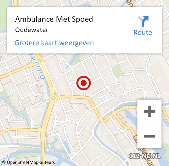 Locatie op kaart van de 112 melding: Ambulance Met Spoed Naar Oudewater op 26 april 2024 22:13