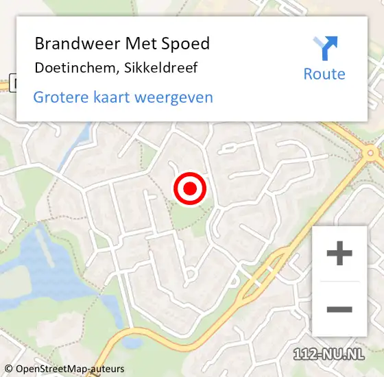 Locatie op kaart van de 112 melding: Brandweer Met Spoed Naar Doetinchem, Sikkeldreef op 26 april 2024 22:23