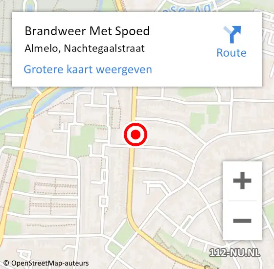 Locatie op kaart van de 112 melding: Brandweer Met Spoed Naar Almelo, Nachtegaalstraat op 26 april 2024 22:27